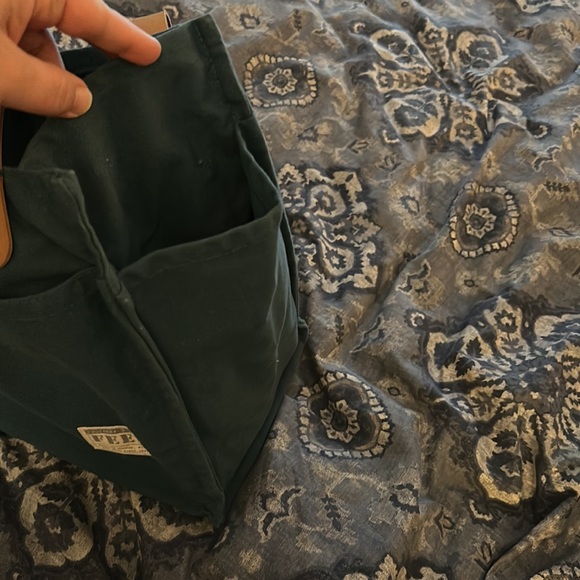 Blue canvas tote bag with leather straps $59 - Picture 6 of 9